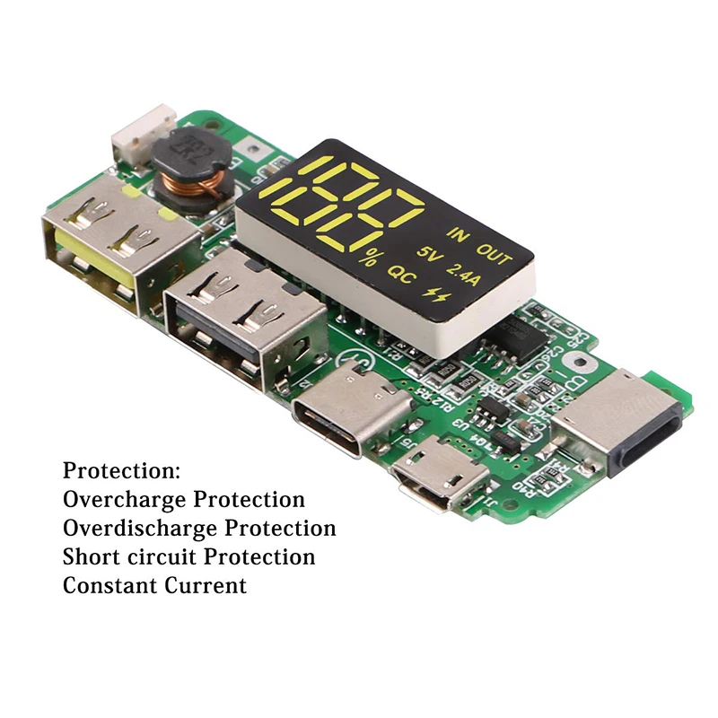 Новый светодиодный двойной USB Micro type-C мобильное зарядное устройство Плата 18650