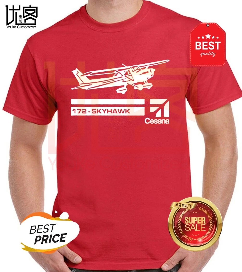Новые хипстерские футболки с коротким рукавом Cessna Aircraft Aviation Skyhawk 172 | Мужская