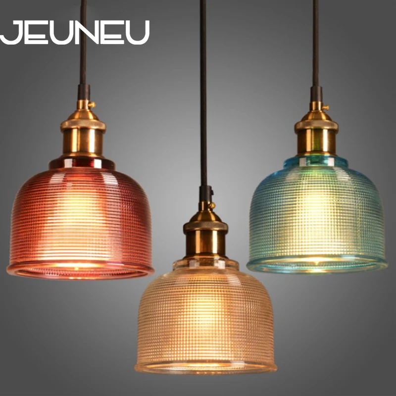 

Crystal glass candy color Pendant Lamp E27 LED 220V Glass Lampshade Pendant Lights for Bedroom Kitchen Restaurant Hanging light