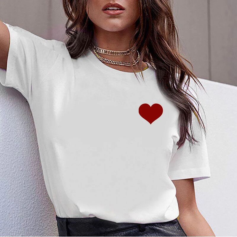 

New T Shirt Women Kawaii Top Cartoon Graphic Tees Funny XX And Love Harajuku T-shirt Unisex Fashion Tshirt Female