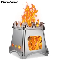 camping wood burning stove portable stainless steel lightweight solidified alcohol stove outdoor cooking picnic