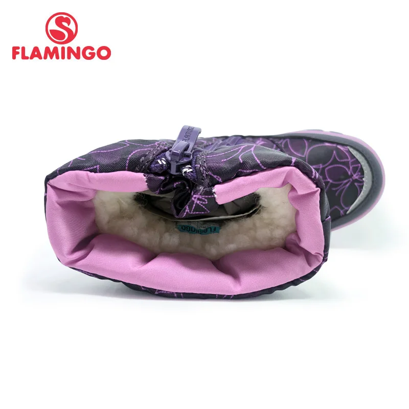 Зимние теплые ботинки с фламинго для девочек Нескользящие зимние размеры 27 32