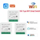 Мини-переключатель Wi-Fi Tuya с поддержкой 16 А и 2-сторонним управлением, автоматический модуль для умного дома, работает с приложением Alexa Google Home Smart Life