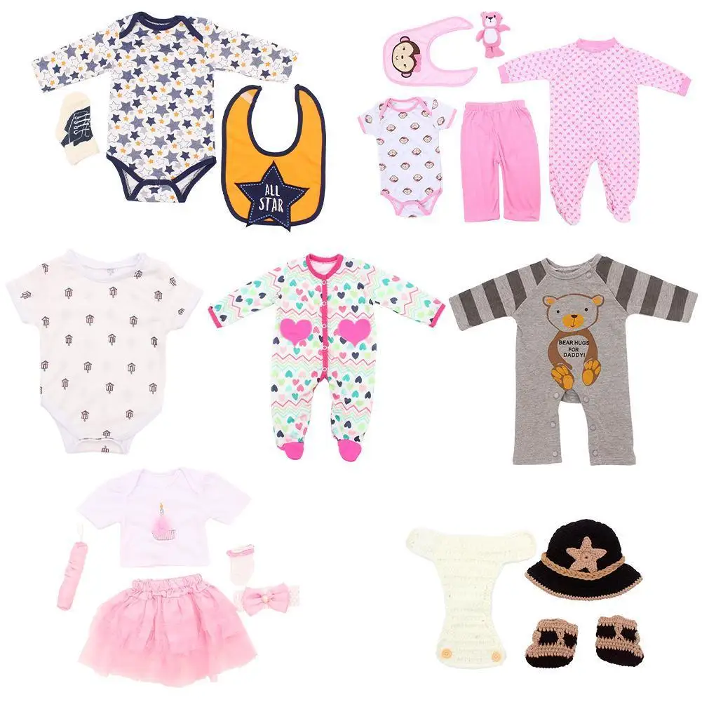 

Одежда для кукол Реборн, комбинированное нижнее белье для младенцев, мягкий комплект одежды унисекс с животным принтом для мужчин и женщин ...