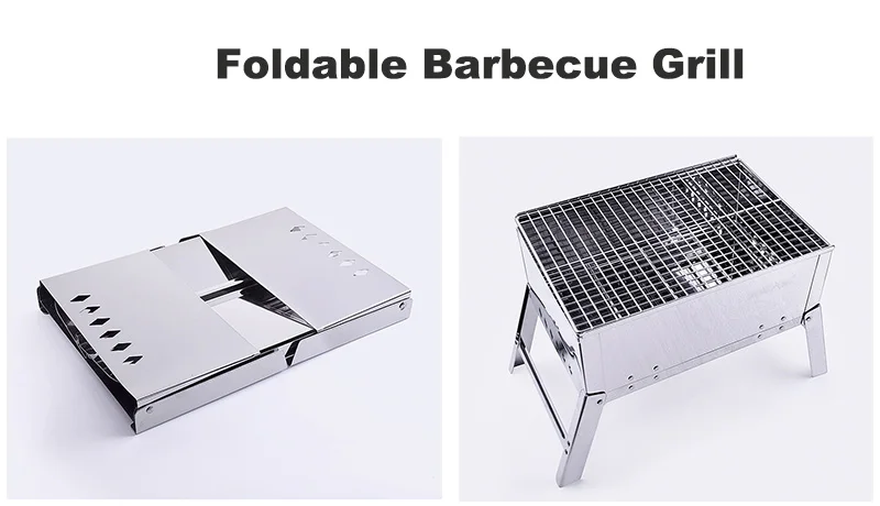 Складной гриль для барбекю и наборы инструментов с ящиком