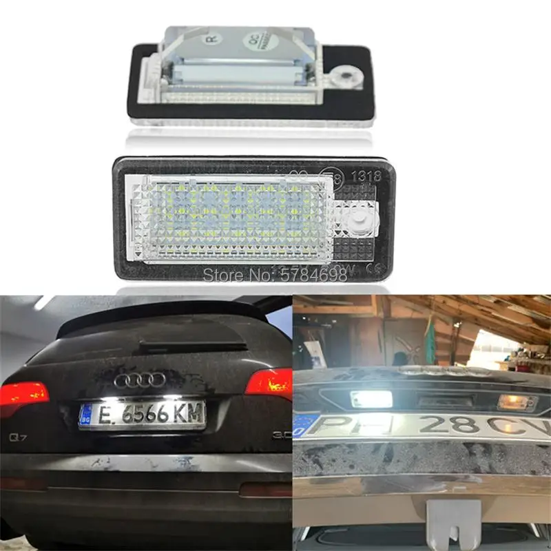 2x 18 светодиодный ная лампа для номерного знака Audi A3 S3 A4 S4 B6 A6 S6 A8 S8 Q7 | Автомобили и