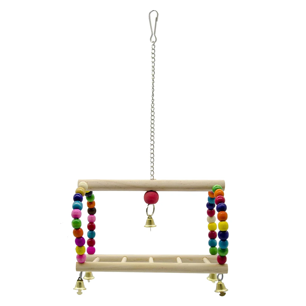 

Bird Climbing Toy Large Medium Parrot Cage Wooden Hanging Toy with