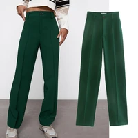 maxdutti trousers womenenlgand style fashion loose high waist solid casual straight pants women pantalones mujer pantalon femme