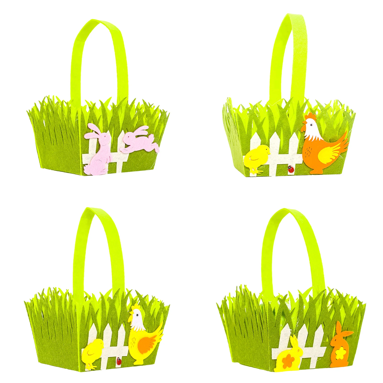 

2021 Easter Egg Basket Non-woven Fabric Candy Easter Bunny Basket Washable Gift Bags Happy Easter Party Decoration