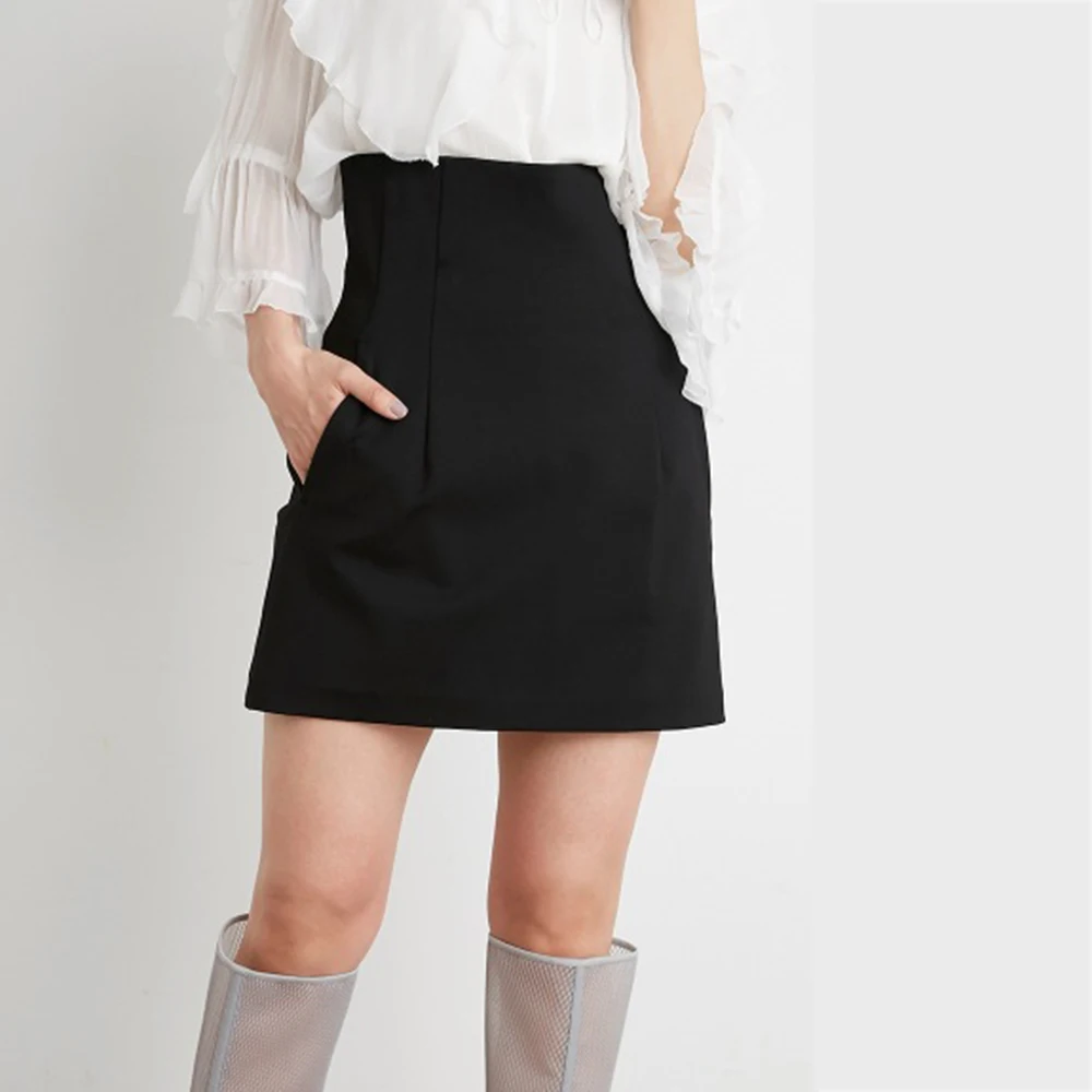 

Юбка Женская приталенная в складку, пикантная мини-юбка в японском стиле, модная офисная черная красивая одежда, лето 2021