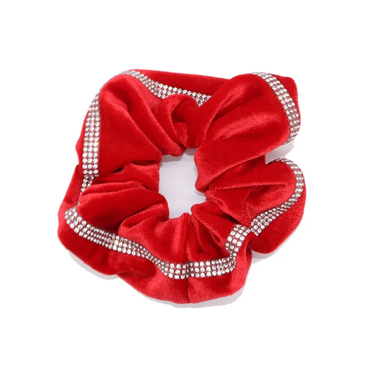 Red Новое поступление, модные женские милые бархатные резинки для волос, двойные стразы, резинки для волос для девушек, аксессуары для волос, держатель для конского хвоста - Цвет: Red