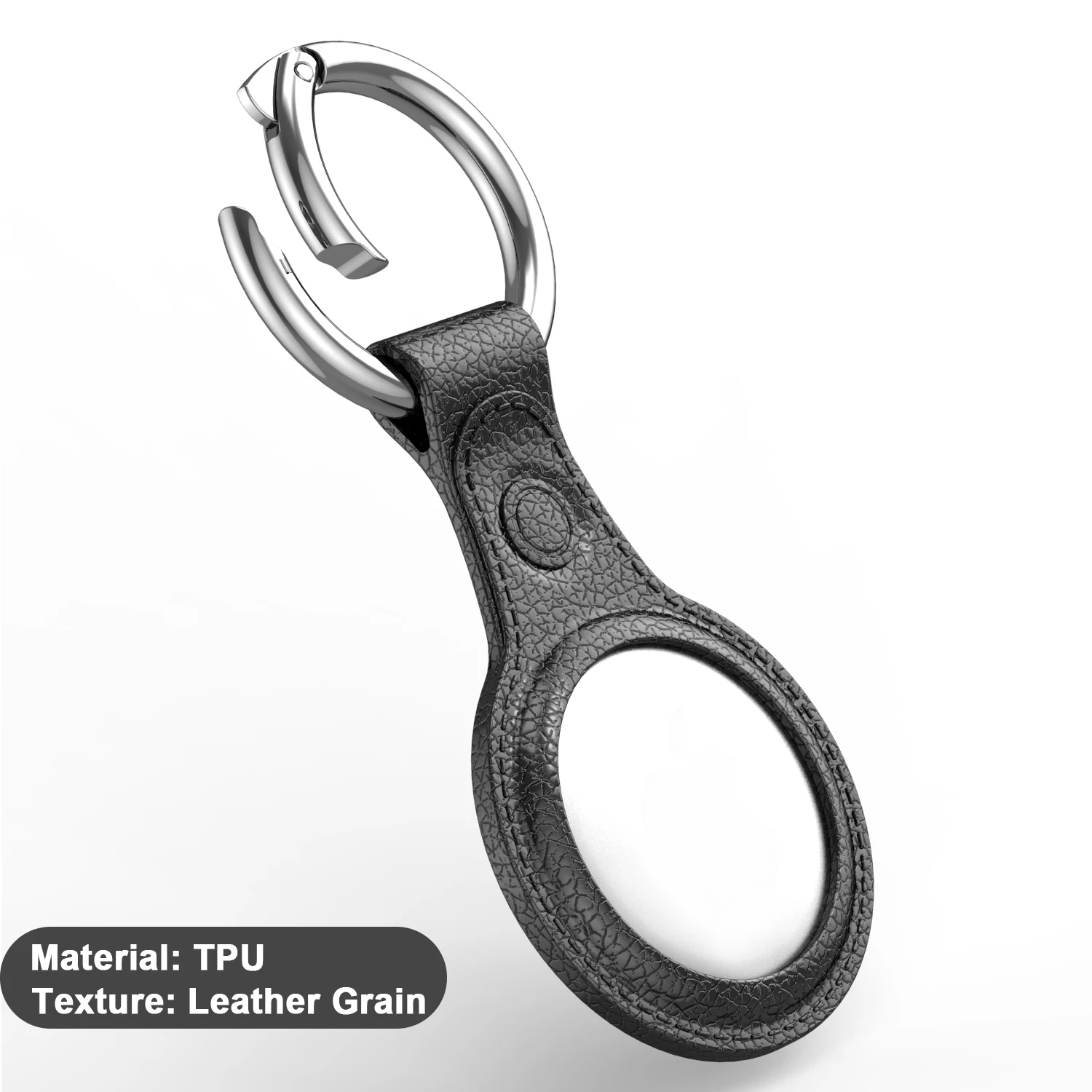 

For Apple Airtags Air Tags Leather Sleeve Transparent TPU Protective Sleeve Anti-Lost Device Keychain Protective Sleeve