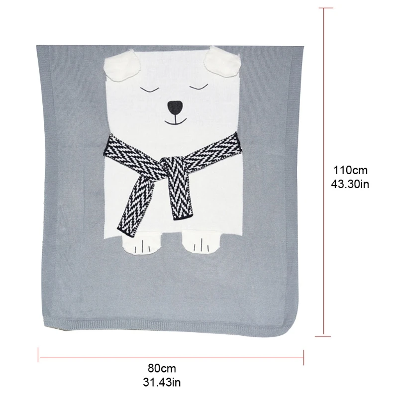 

Polar Bear Children Knitted Blanket Newborn Infant Sleeping Swaddle Wrap Sleepsack Bedding Sofa Beach Mat Photography Props