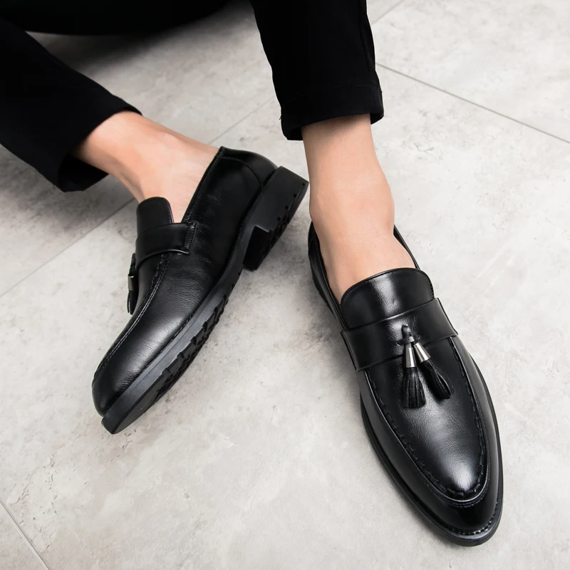 Мужская обувь Повседневные роскошные кожаные лоферы Деловая деловая