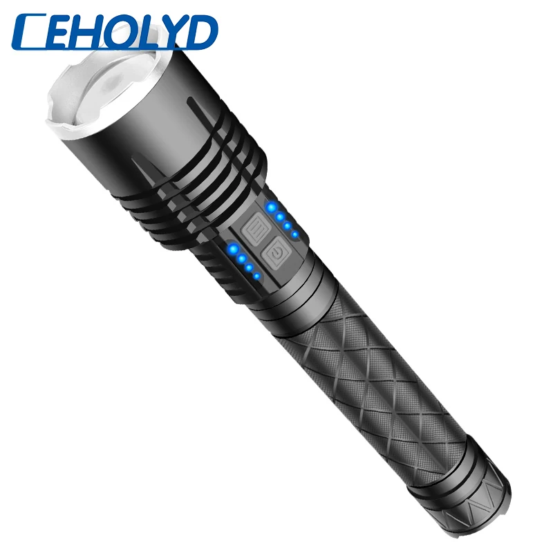 Fiyat XHP120.2 En Parlak 12 çekirdekli Led El Feneri Powerbank Fonksiyonu Torch Usb şarj Edilebilir 18650 26650 Pil Yakınlaştırma Fener