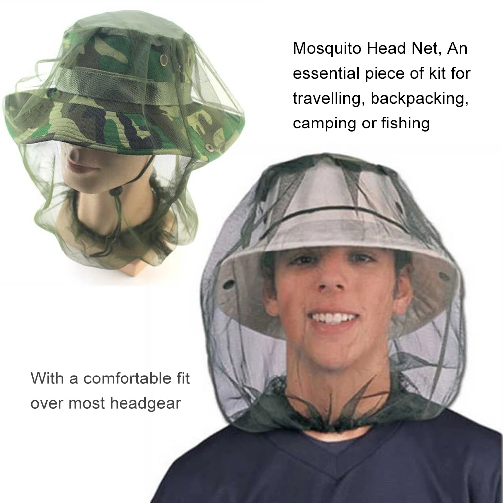 Midge Mosquito Insect Hat Bug Mesh Head Net Face Protective Cover for Outdoor Camping Travelling Backpacking Fishing | Дом и сад