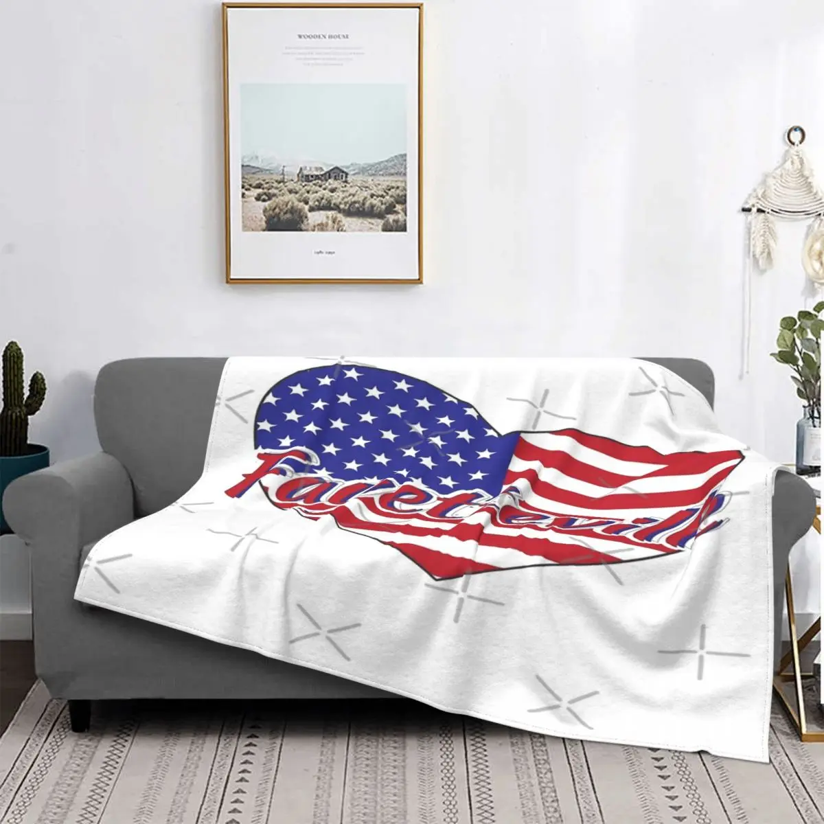 

Manta a cuadros para el sofá, cobertor para cama, sofá, cama, manta de dibujos animados de "Amor de los EE. UU."