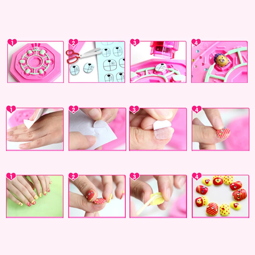 Девочки ролевые игры сделай сам наклейки для ногтей набор макияжа игрушка