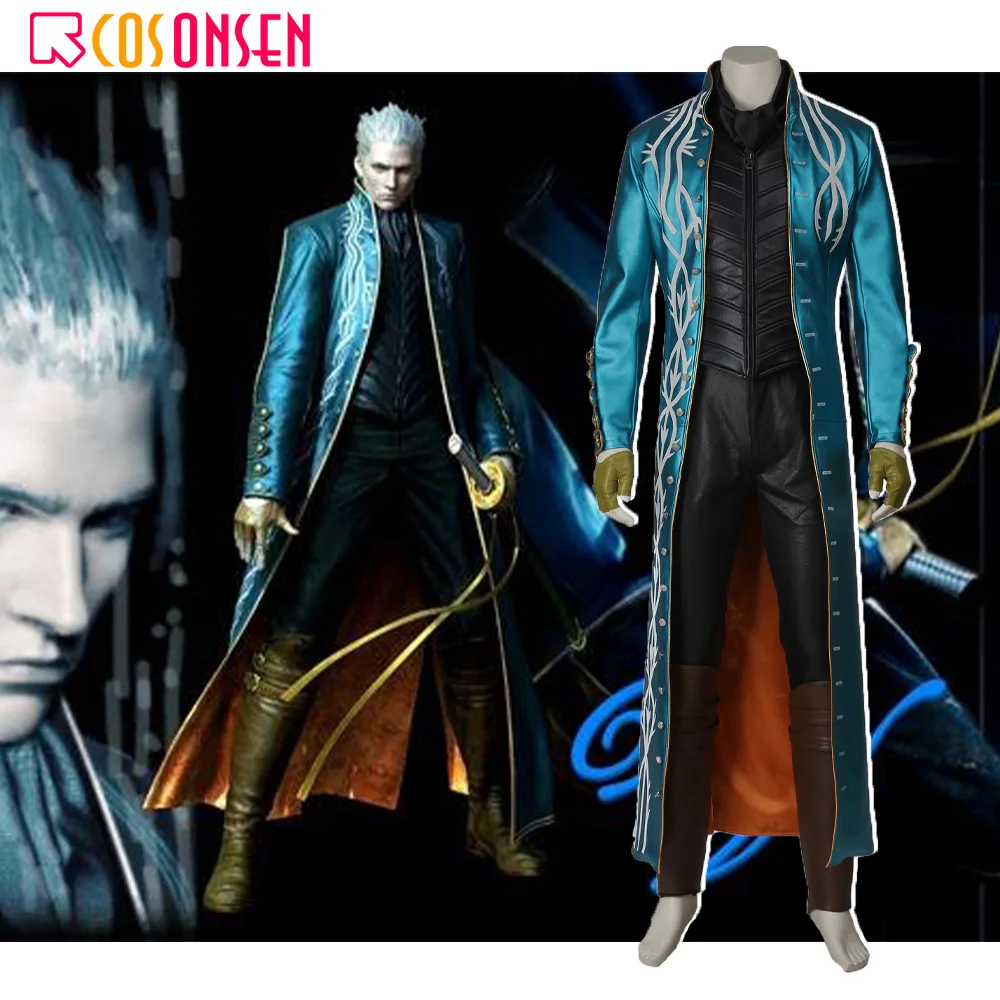 Горячая игра DMC Вергилий карнавальный костюм наряд куртка из искусственной кожи