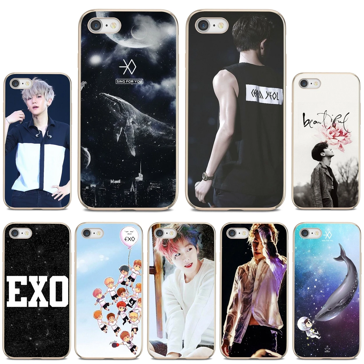 Чехол Soft Case для Huawei P50 P30 P40 P20 P8 P9 P10 Lite Pro 2016 2017 P Smart Plus 2019 с логотипом южнокорейской группы EXO Xiumin.