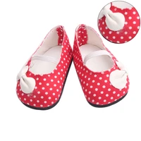 40 43 cm baby boy dolls red bow shoeswhite dots american newborn dress shoe toys accessories fit 18 inch girls birthday gift g7
