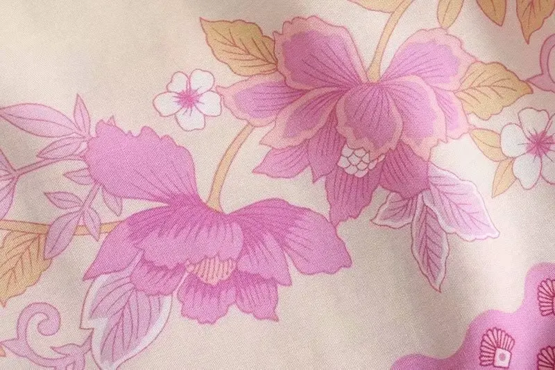 Женская винтажная блузка с вышивкой розовая свободная пляжная из вискозы и