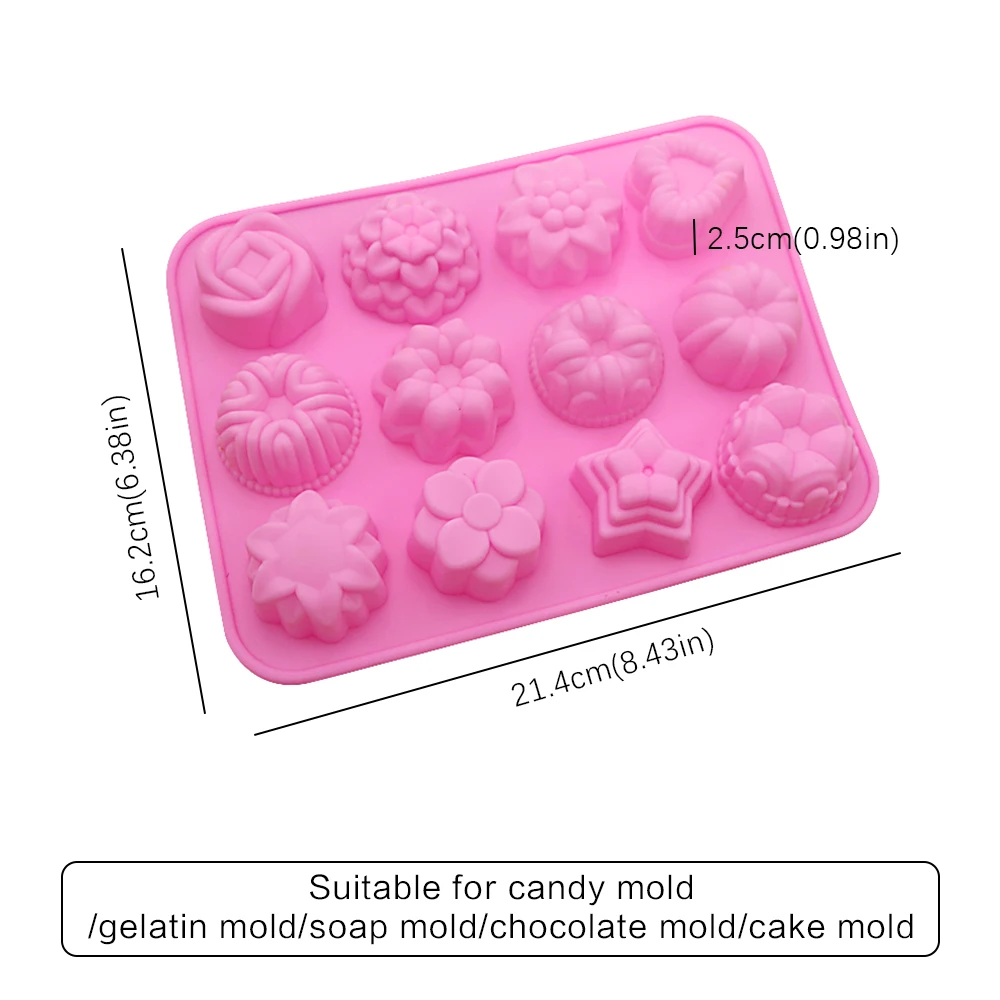 

Cake Baking Mould Flower Shaped Silicone Mould Kitchen Tools DIY Handmade Candle Soap Moulds Biscuit Fondant Cake Making Tool