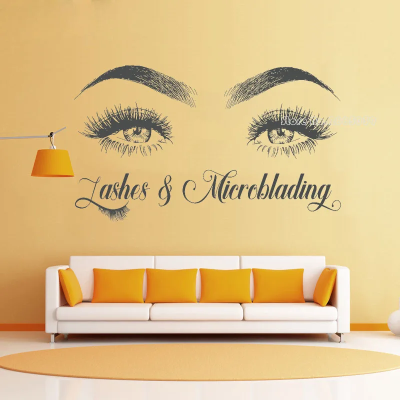 Ресницы &amp мануального татуажа бровей ресниц Виниловые Настенные оконные