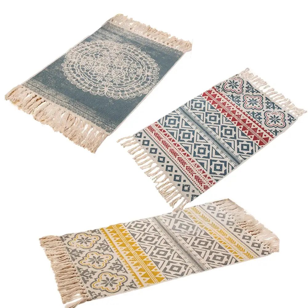 Пеньковый хлопковый ковер в богемном американском стиле коврик для гостиной