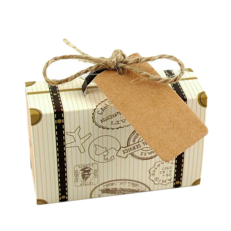 100 шт винтажный мини чемодан Милая коробка для торта и конфет свадебной вечеринки