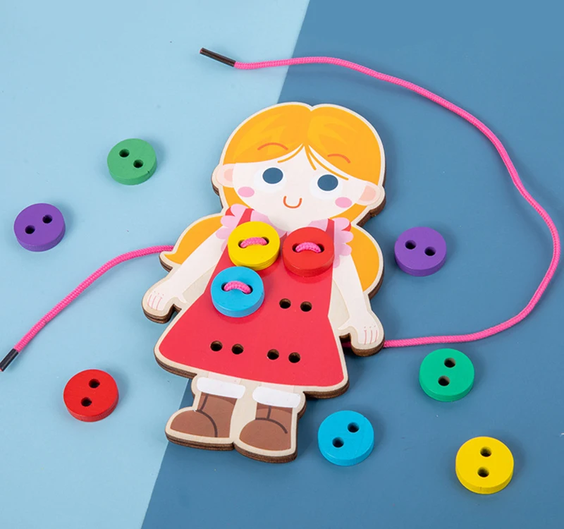 Детская деревянная обувь одежда головоломка игрушки для детей Обучающие