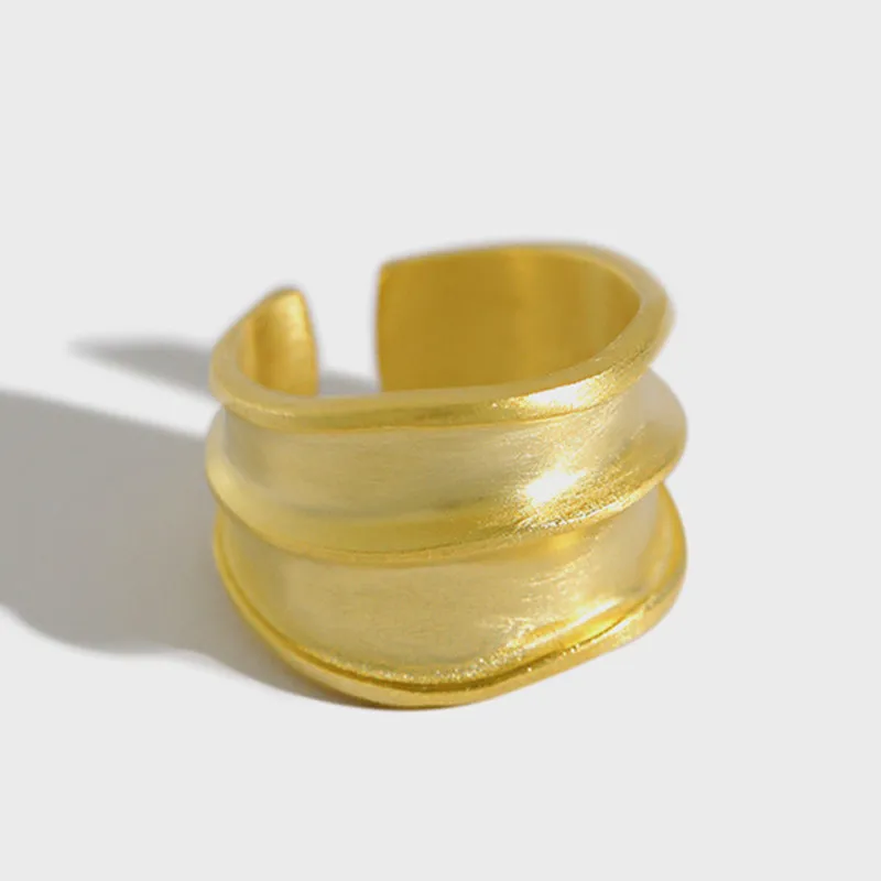 Flyleaf ручной работы 925 пробы Серебряные Матовые широкие золотые кольца с