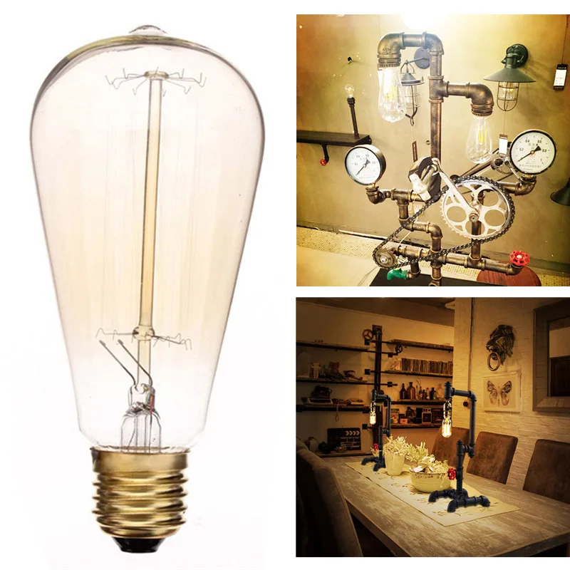 

E27 60W ST64 Screw Vintage Light Bulb Incandescent Edison old fashioned Style Squirrel Cage 110V/220V Novelty Lighting Gift