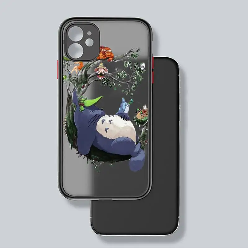 

Cartoon Ghibli Miyazaki Totoro Phone Case matte transparent For iphone 7 8 11 12 plus mini x xs xr pro max cover