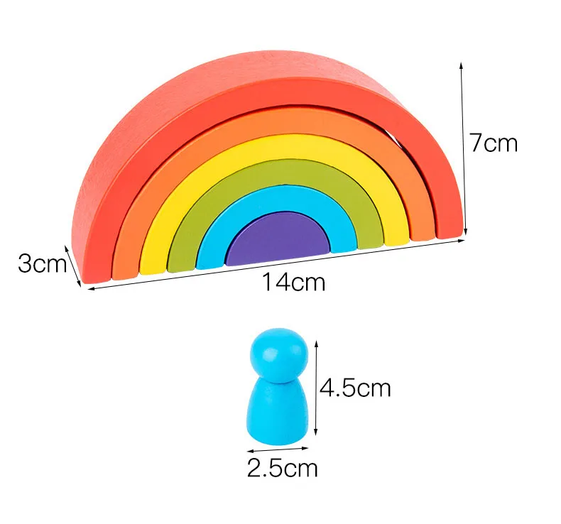 

Baby DIY Wooden Toys Cute Rainbow Blocks Kids Creative Building Stacker Children Montessori Educational Toys Wooden Toy
