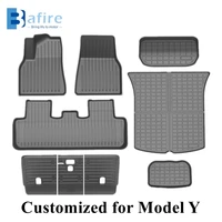 bafire floor pad trunk mat liner for tesla model y cargo mat sets all weather 3d anti slip waterproof floor liner 2021 dropship