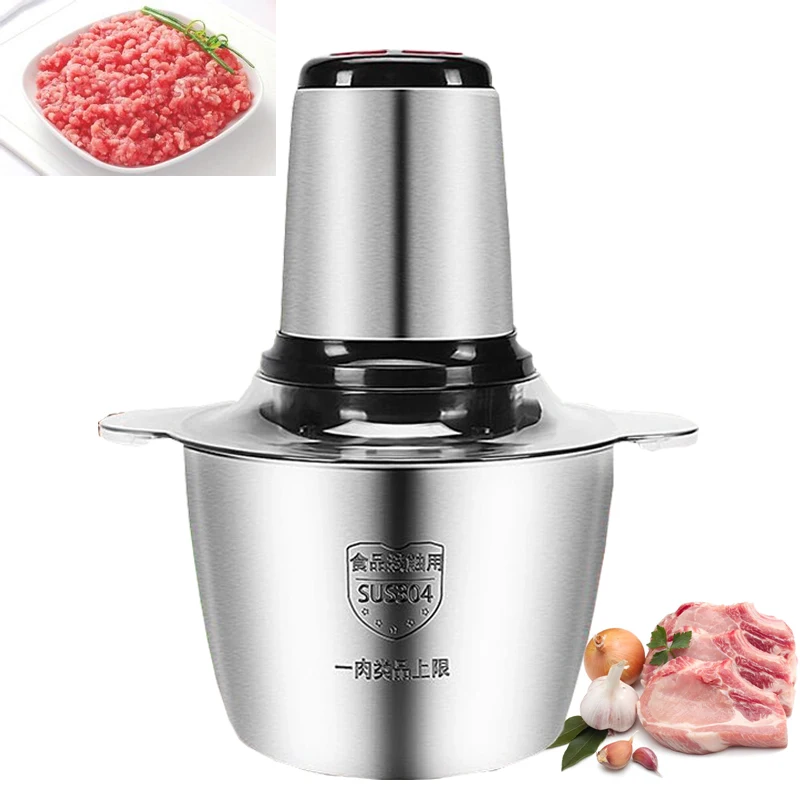 

Meat Grinder Household Electric 3L Stainless Steel Multi-function Meat Grinders Electric Chopper Food Processor Slicer