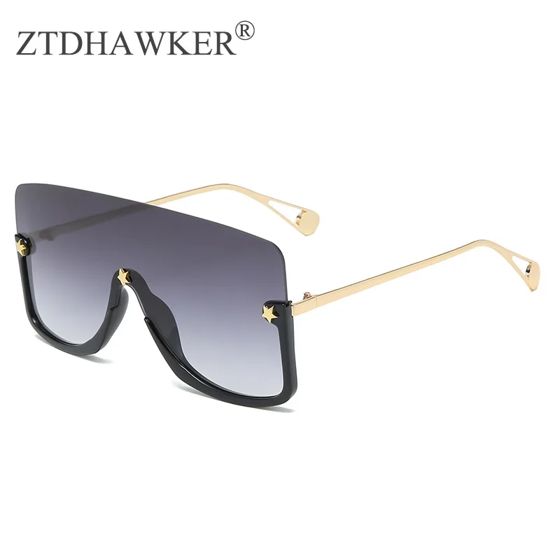 Солнцезащитные очки с большой оправой для женщин новые модные женские цельные