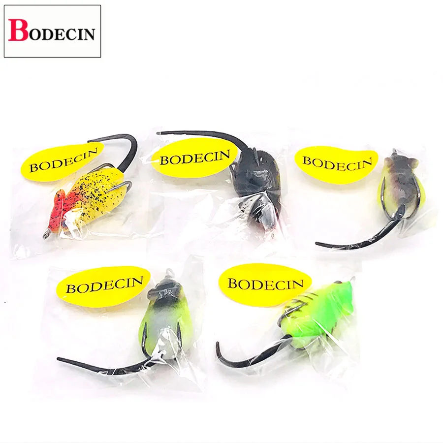 BODECIN Мышь Приманка трубка мягкий пластик Ray Frog искусственные наживки для рыбалки