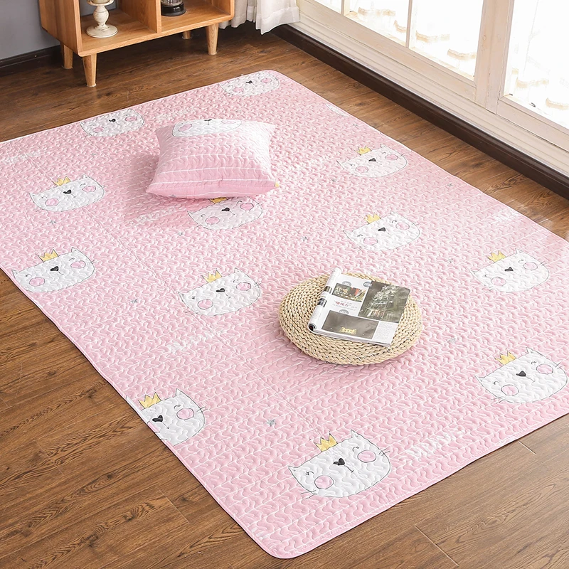 Cotton household fabric blanket living room summer climbing mat bedroom tatami bedside children's cotton machine washable | Игрушки и