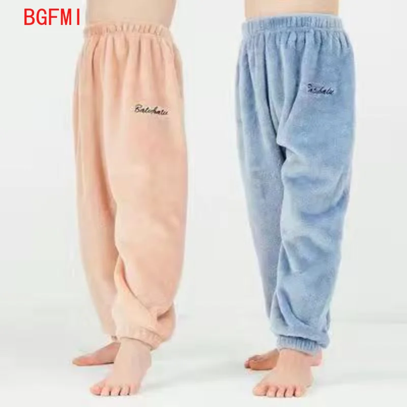 

3-9 Years Boys Girls Warm Pants Children Plus Velvet Leggings Baby Kids Beam Home Winter Pants Wear Loose Lazy Pants Pajama Pant