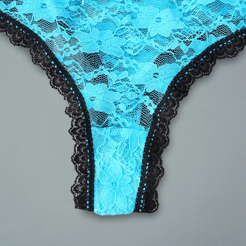 Женские кружевные стринги сексуальные прозрачные с принтом двойной хлопковой