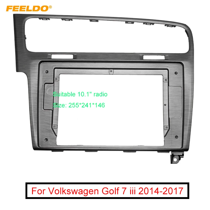 

FEELDO Car Stereo Audio Face Fascia Frame 10.1" Large Screen Modified Navigation for Volkswagen Golf 7 Panel Kit #FD2973