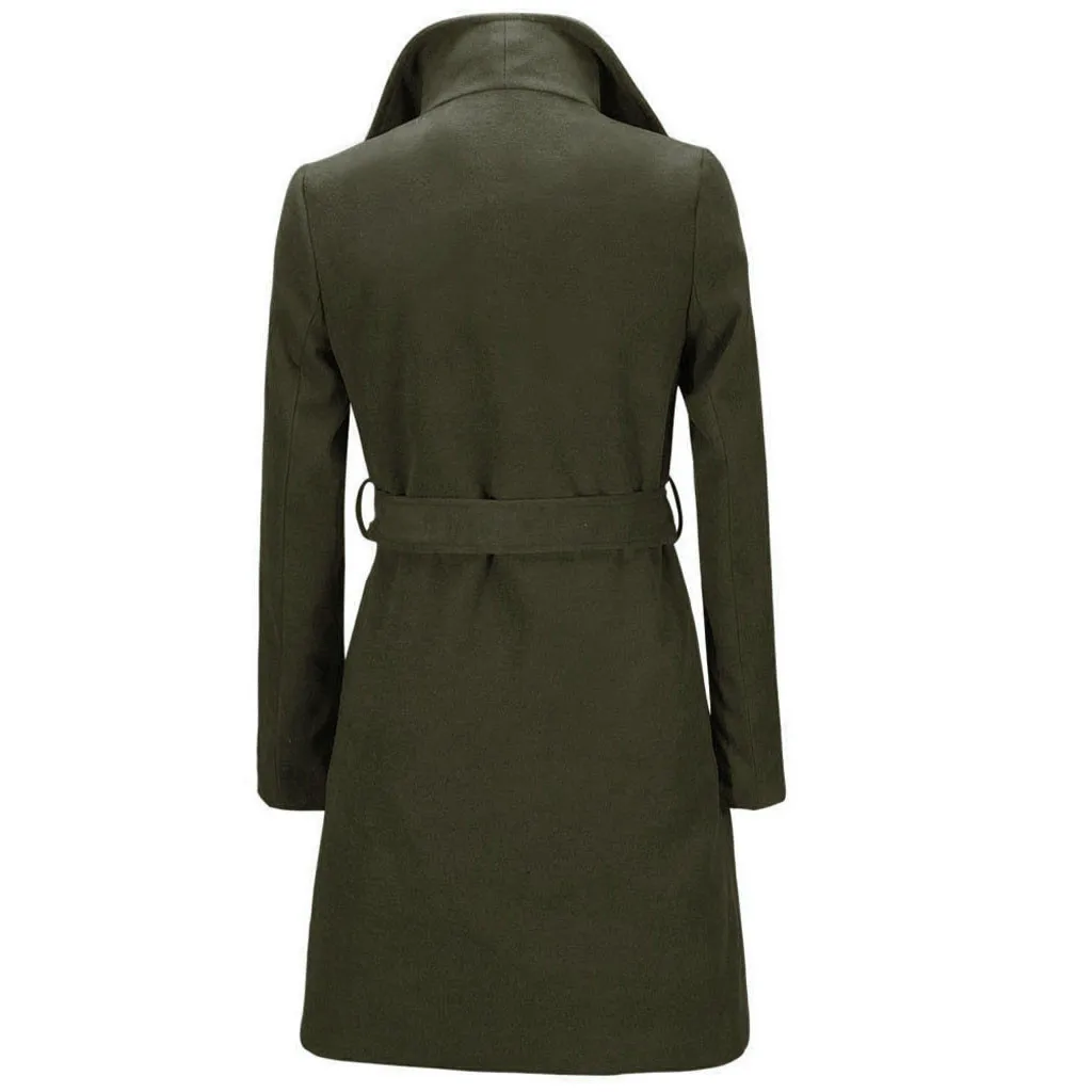 Женское шерстяное пальто SAGACE разноцветное корейского размера плюс в уличном