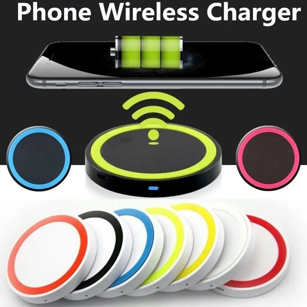 

5V Ultra-slim Wireless Charger 9mm Thickness LED Indicator Light Mini Wireless USB Quick Charger Anti-slip Silicone Base Pad