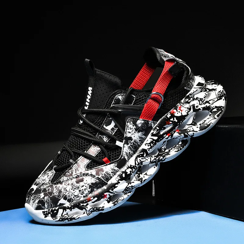2020 Мода для мужчин в стиле хип-хоп уличных танцев обувь с граффити Обувь высоким
