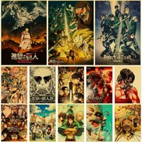 vintage classic anime attack on titan season4 poster kraft paper posters wall art decor home room bar art painting wall stickers