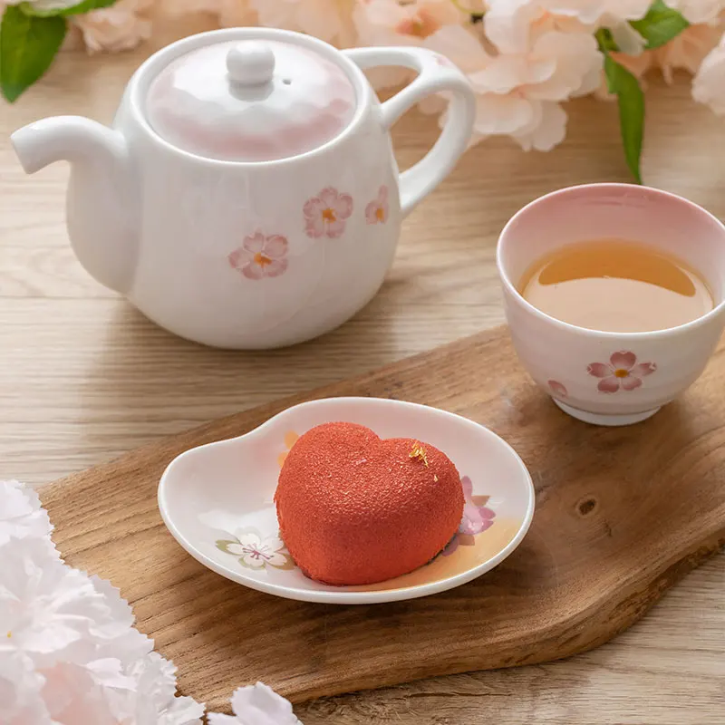 

1 Lot Flower Dish for Kitchen Ceramic Dishes Seasoning Dipping Bowl Sakura Ceramic Dish Cherry Blossom Trinket Plate Sauce Dish