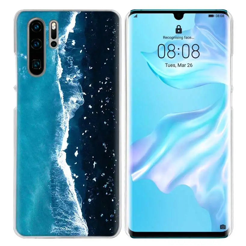 Жесткий чехол для huawei P30 P20 P10 mate 30 20 10 Nova 5 5i Pro Lite P Smart Z Plus волны океана воды света рефракцио