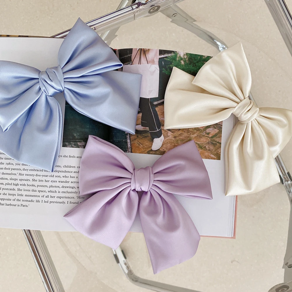 

Fashion Ribbon Hairgrips Big Large Bow Hairpin For Women Girls Satin Trendy Ladies Hair Clip New Cute Barrette Hair Accessories